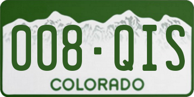CO license plate 008QIS