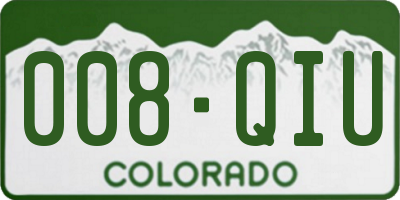 CO license plate 008QIU
