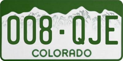 CO license plate 008QJE