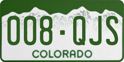 CO license plate 008QJS