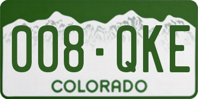 CO license plate 008QKE