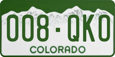 CO license plate 008QKO