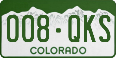CO license plate 008QKS