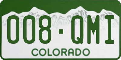 CO license plate 008QMI