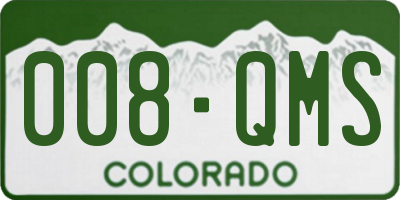CO license plate 008QMS