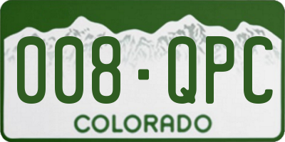 CO license plate 008QPC