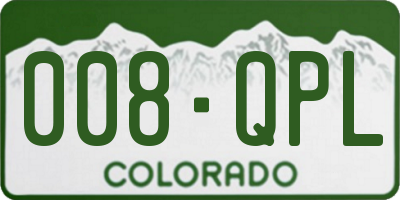 CO license plate 008QPL