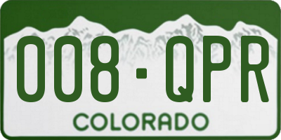 CO license plate 008QPR