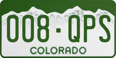 CO license plate 008QPS