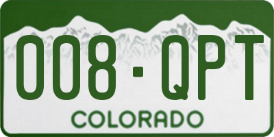 CO license plate 008QPT