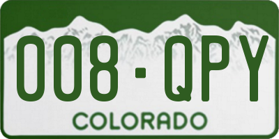 CO license plate 008QPY
