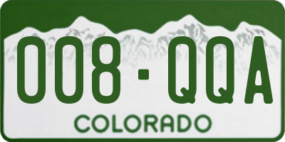 CO license plate 008QQA