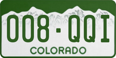CO license plate 008QQI