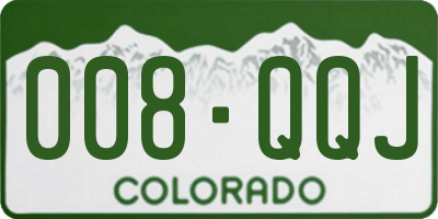 CO license plate 008QQJ