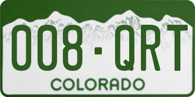 CO license plate 008QRT