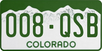 CO license plate 008QSB