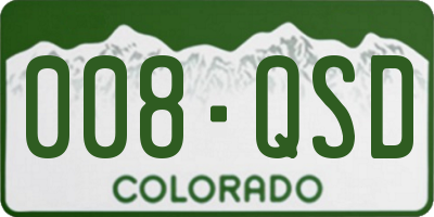 CO license plate 008QSD