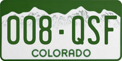 CO license plate 008QSF