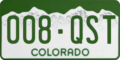 CO license plate 008QST
