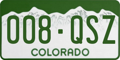 CO license plate 008QSZ