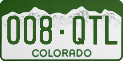 CO license plate 008QTL