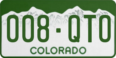 CO license plate 008QTO