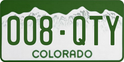 CO license plate 008QTY