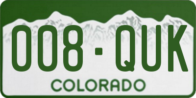 CO license plate 008QUK