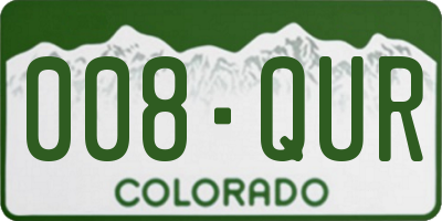 CO license plate 008QUR