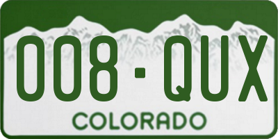 CO license plate 008QUX