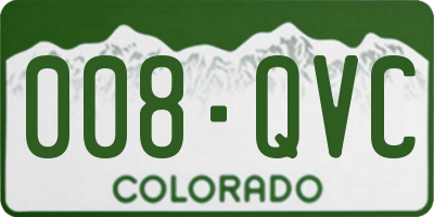 CO license plate 008QVC