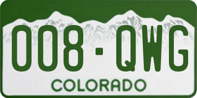 CO license plate 008QWG