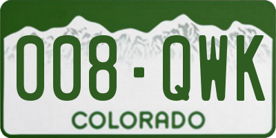 CO license plate 008QWK