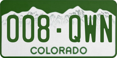 CO license plate 008QWN