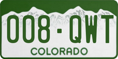 CO license plate 008QWT