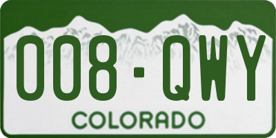 CO license plate 008QWY