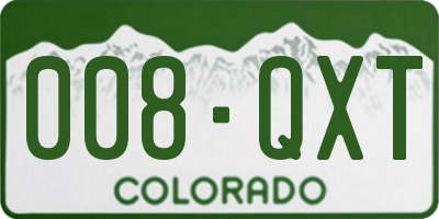 CO license plate 008QXT