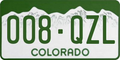 CO license plate 008QZL