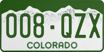 CO license plate 008QZX