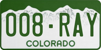 CO license plate 008RAY
