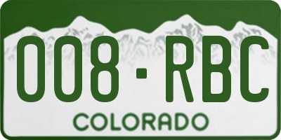 CO license plate 008RBC