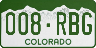 CO license plate 008RBG