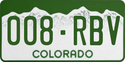CO license plate 008RBV