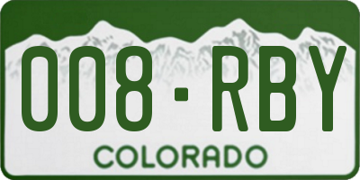 CO license plate 008RBY
