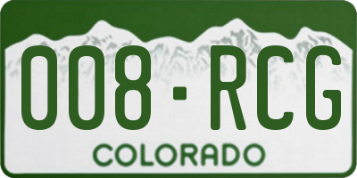 CO license plate 008RCG