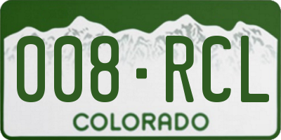 CO license plate 008RCL