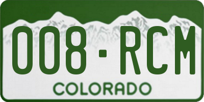 CO license plate 008RCM