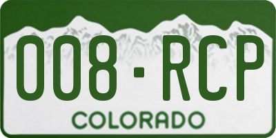 CO license plate 008RCP