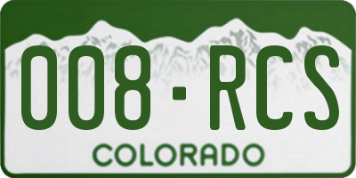 CO license plate 008RCS