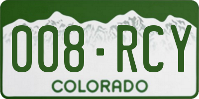 CO license plate 008RCY